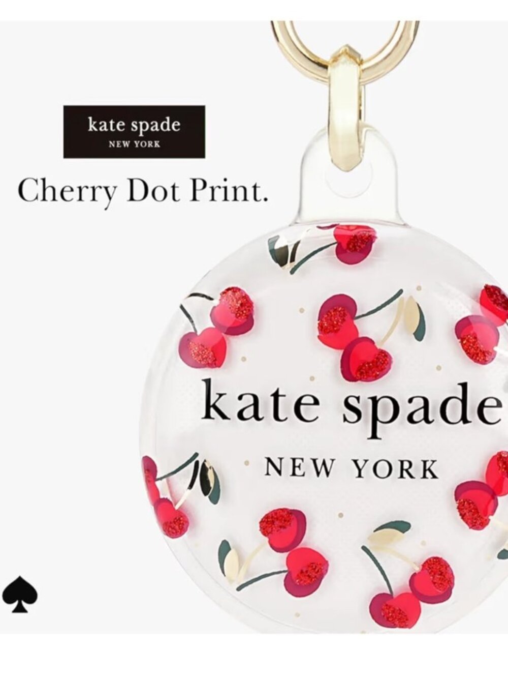 KATE SPADE AIR TAG HOLDER - KEYCHAIN - BAG CHARM NEW IN BOX